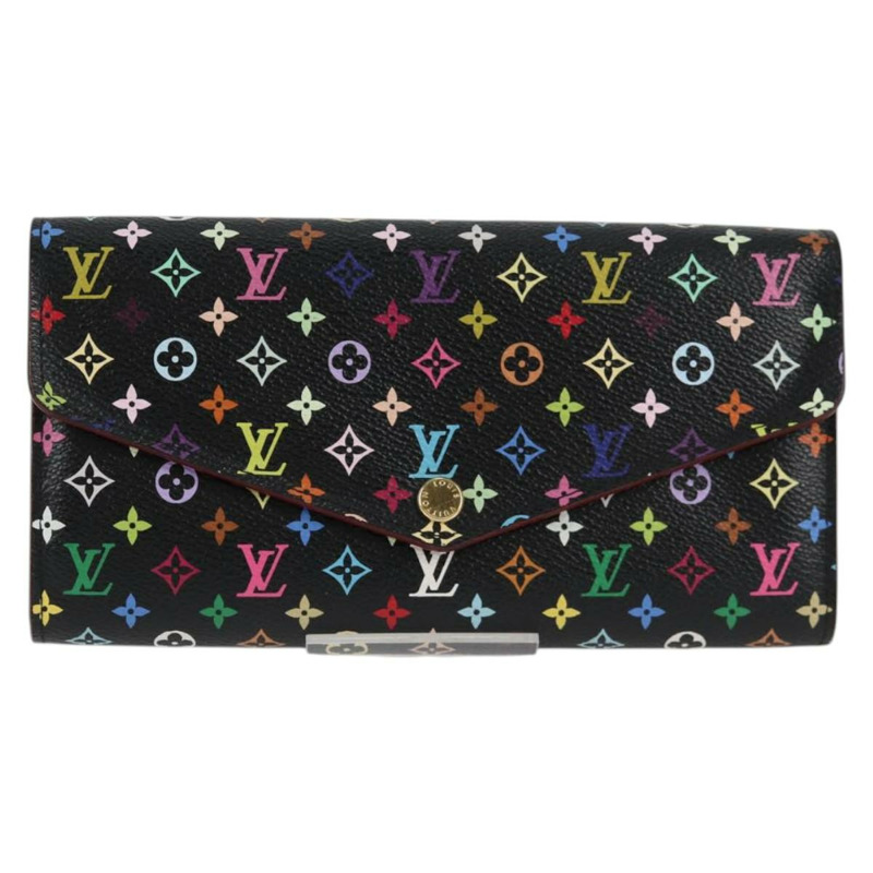 【日本直送】LOUIS VUITTON 多色 Portefeiulle Sarah 皮夾 黑色 M60668 LV 授權 138922V-12
