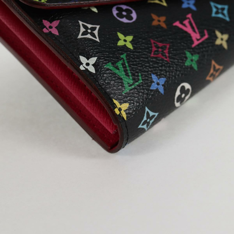 【日本直送】LOUIS VUITTON 多色 Portefeiulle Sarah 皮夾 黑色 M60668 LV 授權 138922V-13
