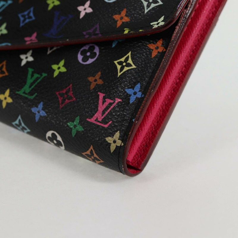 【日本直送】LOUIS VUITTON 多色 Portefeiulle Sarah 皮夾 黑色 M60668 LV 授權 138922V-14