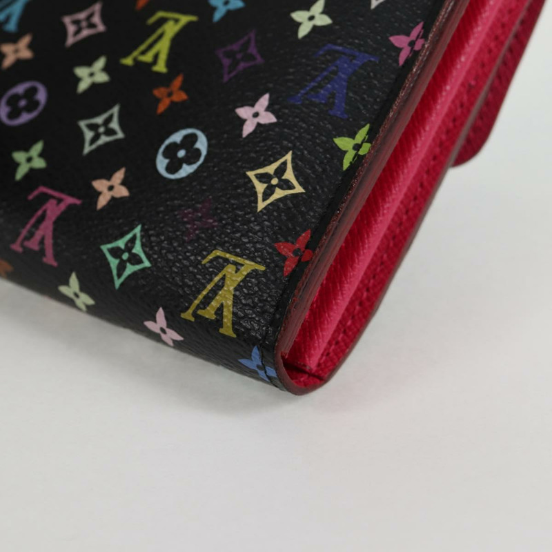 【日本直送】LOUIS VUITTON 多色 Portefeiulle Sarah 皮夾 黑色 M60668 LV 授權 138922V-16