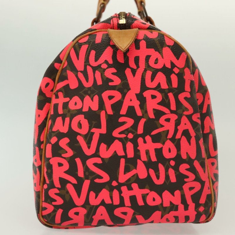 【日本直送】路易威登 Monogram Graffiti Speedy 30 手提包粉紅色 M93704 LV 正品 138959A-2