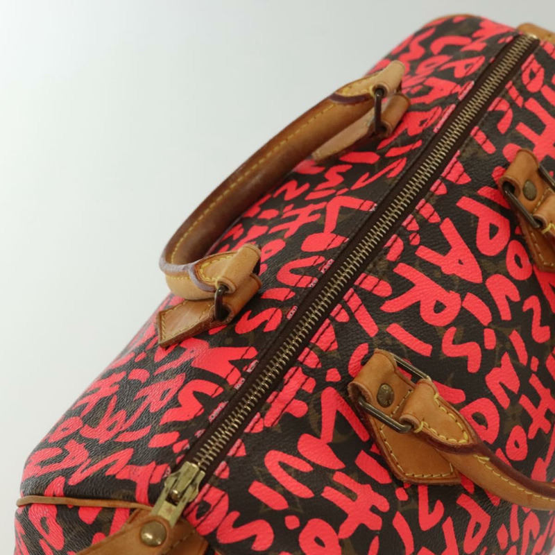 【日本直送】路易威登 Monogram Graffiti Speedy 30 手提包粉紅色 M93704 LV 正品 138959A-5