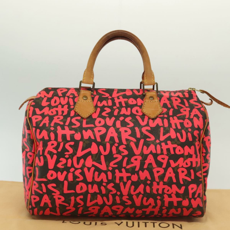【日本直送】路易威登 Monogram Graffiti Speedy 30 手提包粉紅色 M93704 LV 正品 138959A-11