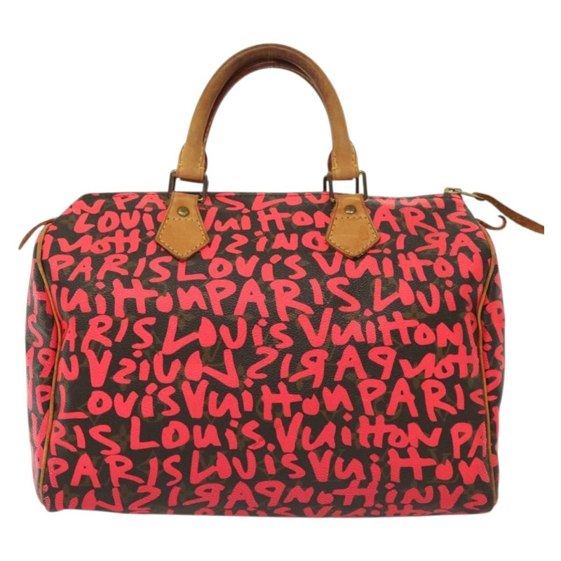 【日本直送】路易威登 Monogram Graffiti Speedy 30 手提包粉紅色 M93704 LV 正品 138959A-12