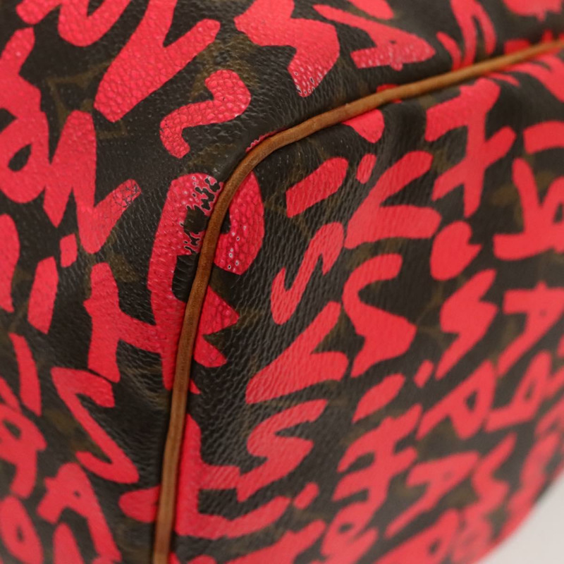 【日本直送】路易威登 Monogram Graffiti Speedy 30 手提包粉紅色 M93704 LV 正品 138959A-15