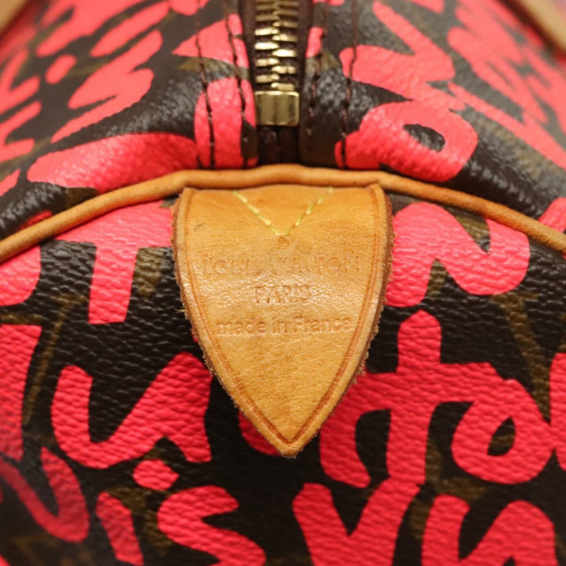 【日本直送】路易威登 Monogram Graffiti Speedy 30 手提包粉紅色 M93704 LV 正品 138959A-18