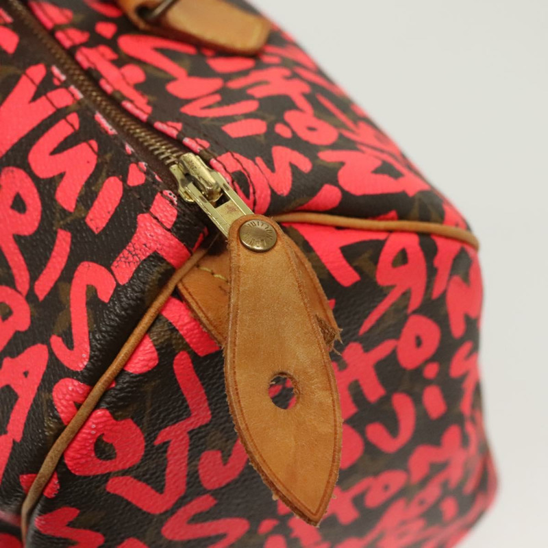 【日本直送】路易威登 Monogram Graffiti Speedy 30 手提包粉紅色 M93704 LV 正品 138959A-19