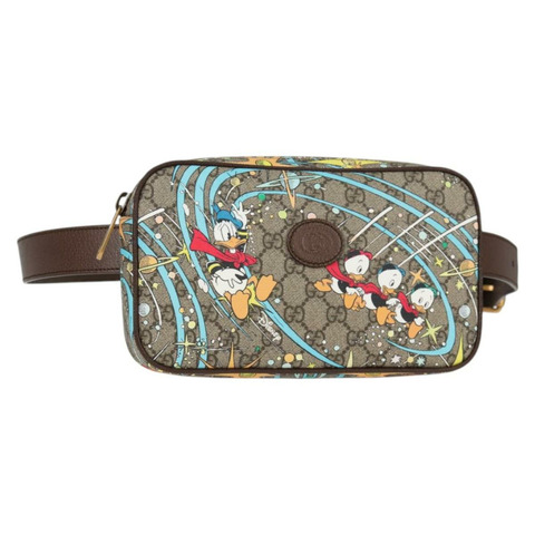 GUCCI GG Supreme 迪士尼合作腰包 PVC 米色 602695 正品 138991A