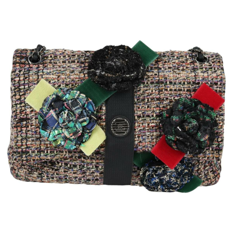 【日本直送】香奈兒 Matelasse 山茶花鏈包 粗花呢 多色銀色 CC 正品 138988A-12