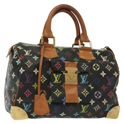 LOUIS VUITTON Monogram 多色 Speedy 30 手提包 黑色 M92642 LV 授權 fm4819
