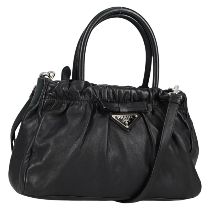 【日本直送】PRADA 手提包 皮革 2 款 黑色 銀色 正品 137970A-0