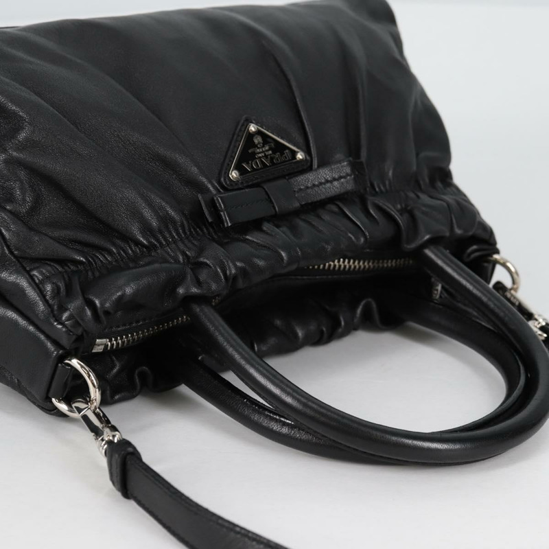【日本直送】PRADA 手提包 皮革 2 款 黑色 銀色 正品 137970A-5