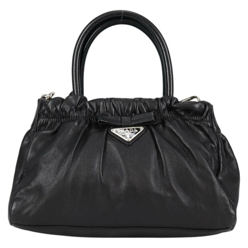 【日本直送】PRADA 手提包 皮革 2 款 黑色 銀色 正品 137970A-12