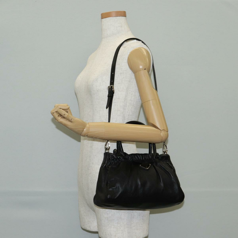 【日本直送】PRADA 手提包 皮革 2 款 黑色 銀色 正品 137970A-26