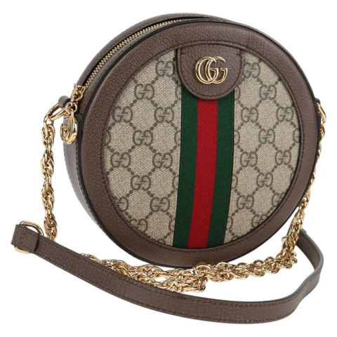 GUCCI GG Supreme Ophidia 鏈帶雪莉線包 PVC 米色 550618 正品 138002A