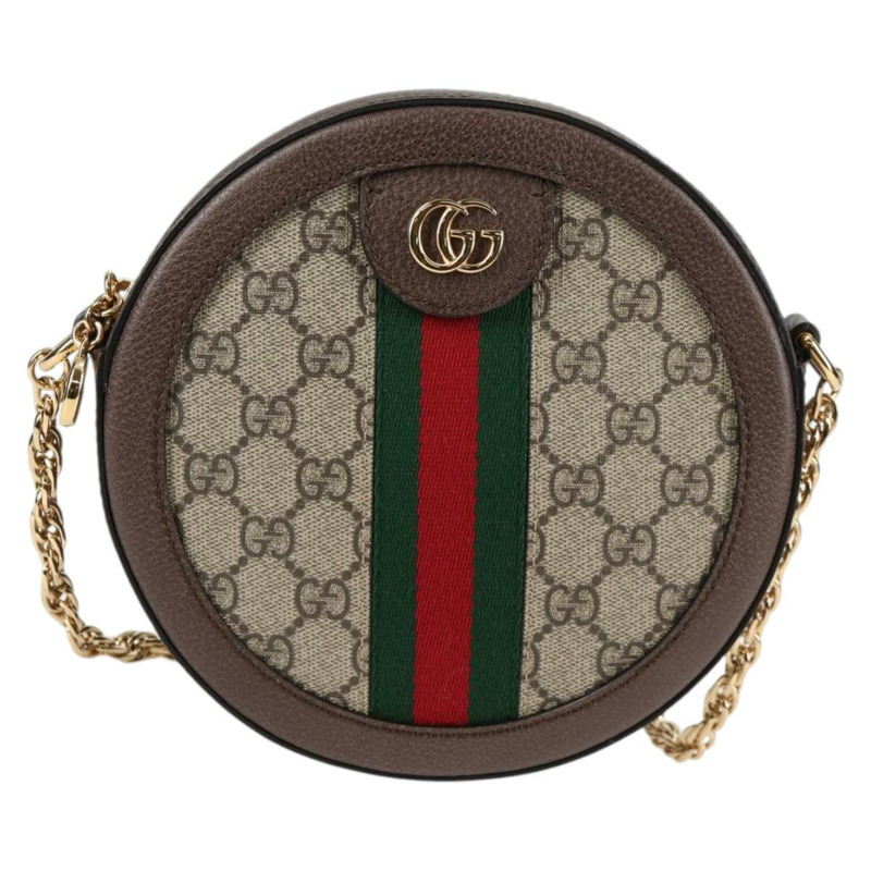 【日本直送】GUCCI GG Supreme Ophidia 鏈帶雪莉線包 PVC 米色 550618 正品 138002A-12