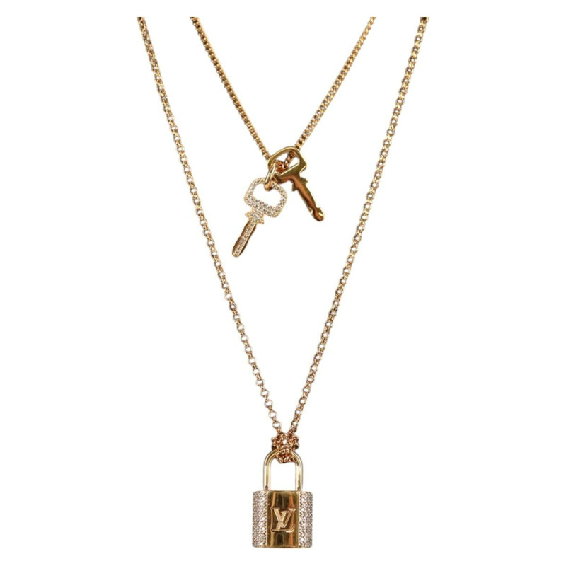 【日本直送】LOUIS VUITTON LV 掛鎖項鍊金屬金色 M01593 LV 授權 138948-0