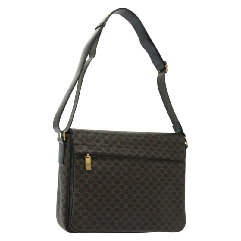 【日本直送】CELINE Macadam 帆布肩背包 PVC 皮革 黑金色 正品 137858-0