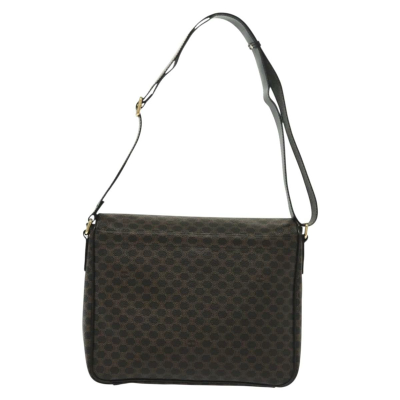 【日本直送】CELINE Macadam 帆布肩背包 PVC 皮革 黑金色 正品 137858-1