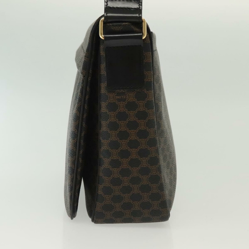 【日本直送】CELINE Macadam 帆布肩背包 PVC 皮革 黑金色 正品 137858-2