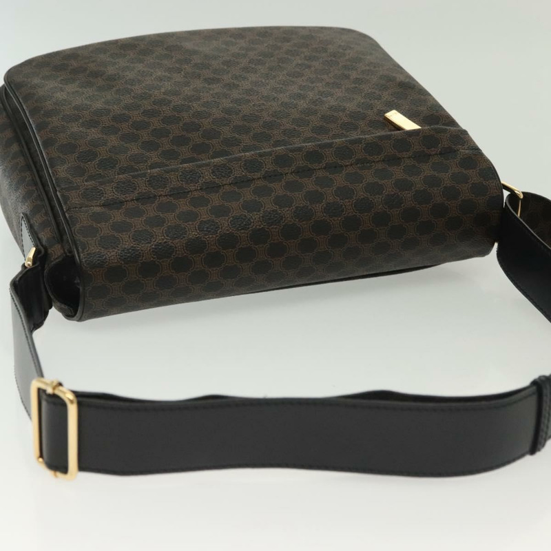 【日本直送】CELINE Macadam 帆布肩背包 PVC 皮革 黑金色 正品 137858-5