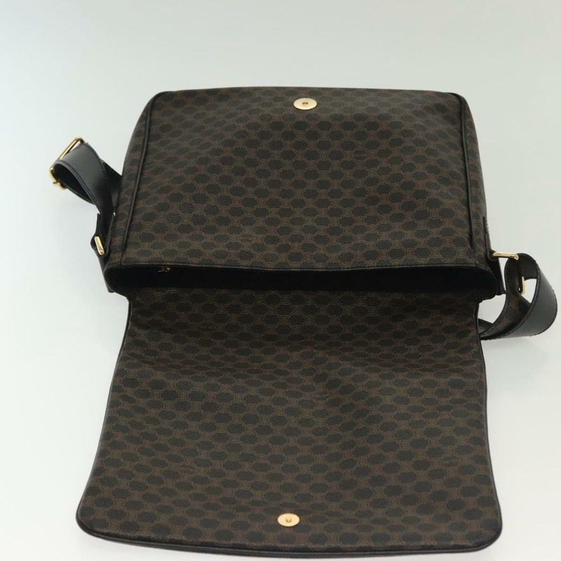 【日本直送】CELINE Macadam 帆布肩背包 PVC 皮革 黑金色 正品 137858-8