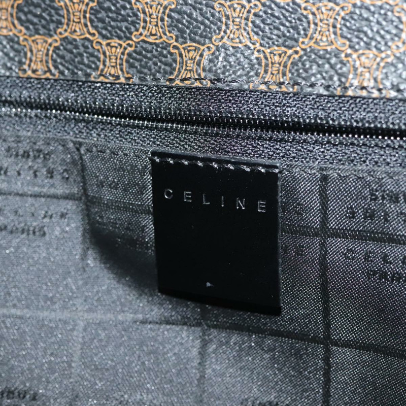 【日本直送】CELINE Macadam 帆布肩背包 PVC 皮革 黑金色 正品 137858-18