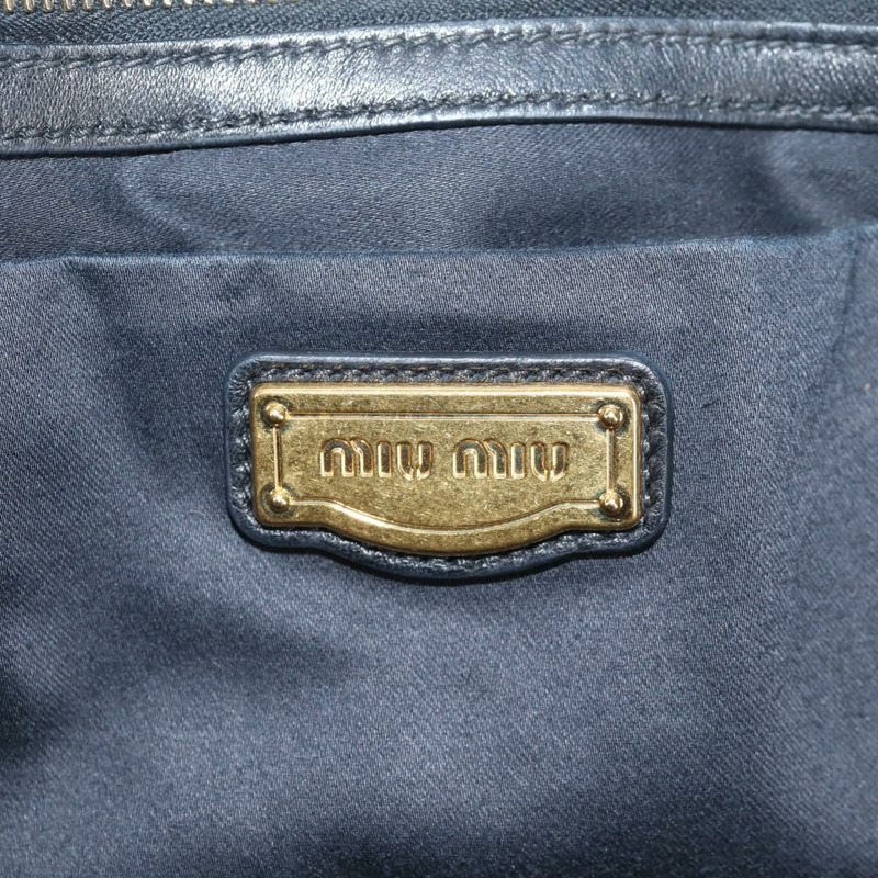 【日本直送】Miu Miu Matelasse 手提包 皮革 黑金 正品 137930A-20