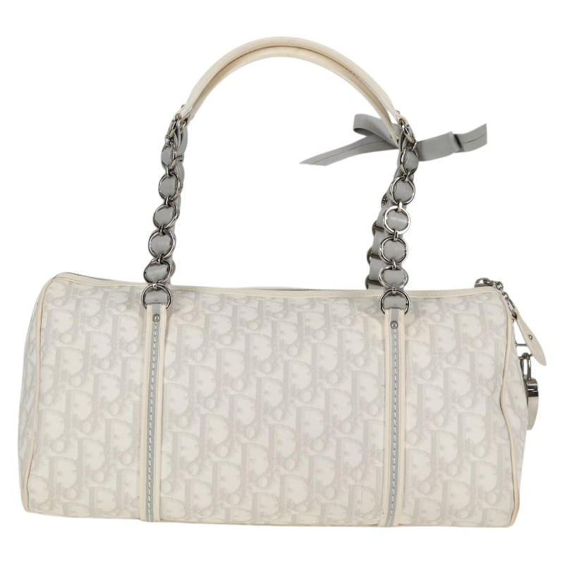 【日本直送】Christian Dior Trotter Romantic 鏈條單肩包 PVC 白色銀色 正品 139602V-1