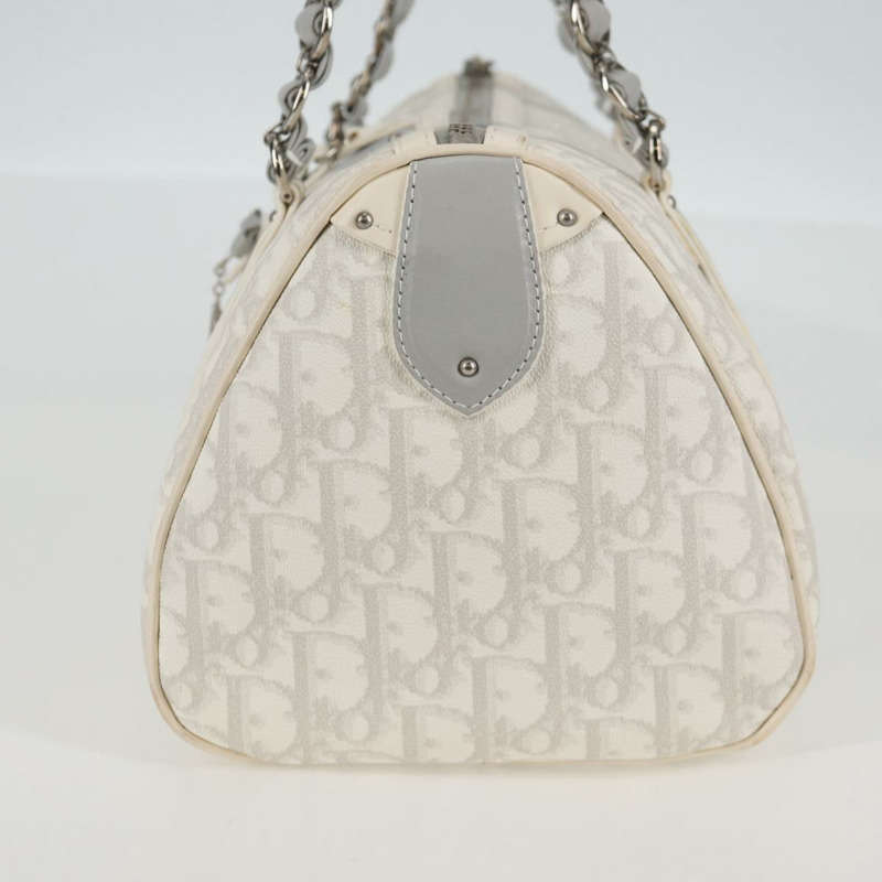 【日本直送】Christian Dior Trotter Romantic 鏈條單肩包 PVC 白色銀色 正品 139602V-2