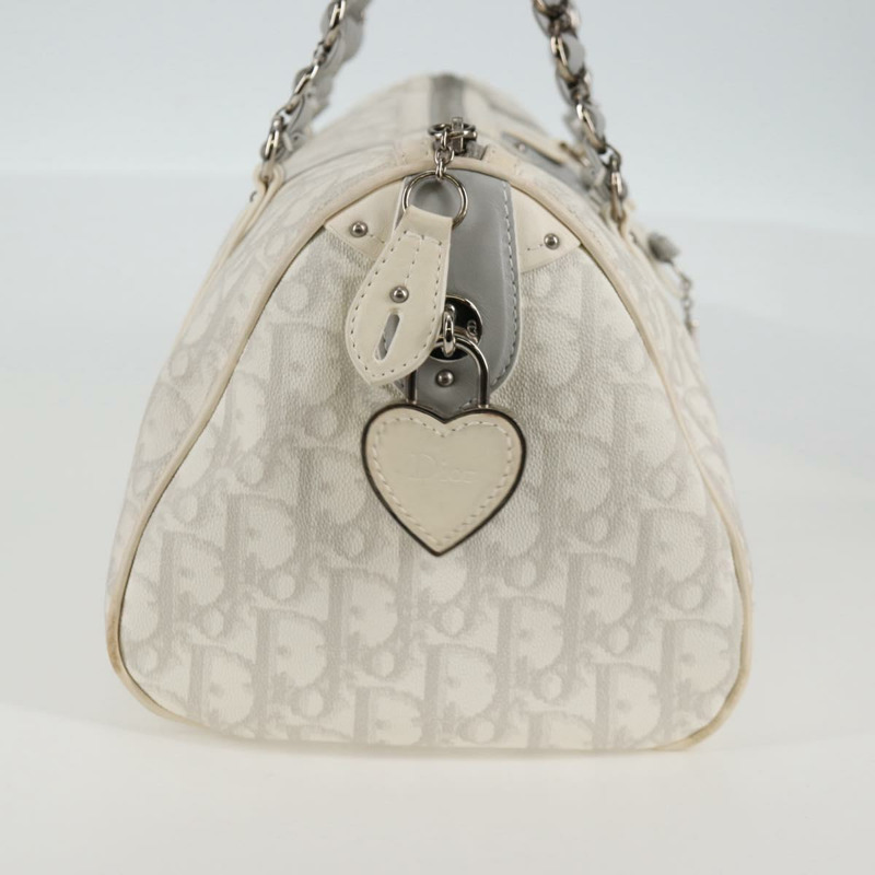 【日本直送】Christian Dior Trotter Romantic 鏈條單肩包 PVC 白色銀色 正品 139602V-3