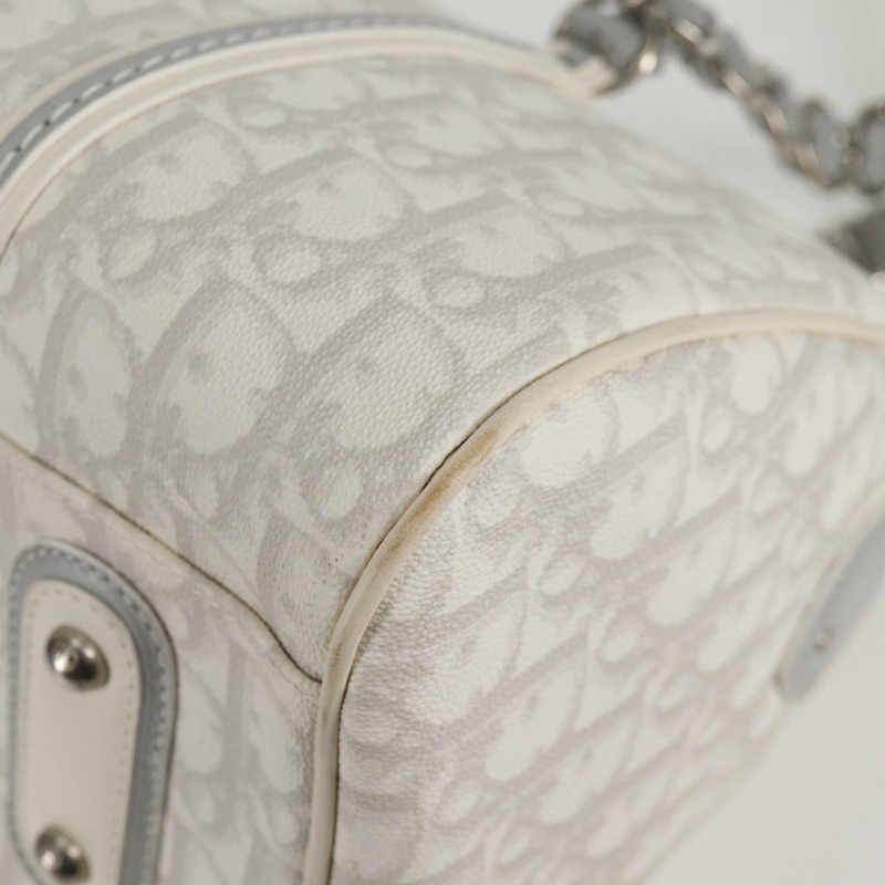【日本直送】Christian Dior Trotter Romantic 鏈條單肩包 PVC 白色銀色 正品 139602V-15