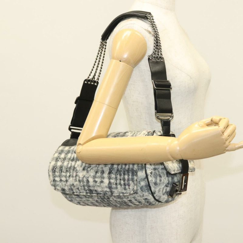 【日本直送】香奈兒 Matelasse 鏈條單肩包 花呢 白色銀色 CC 正品 139601-22