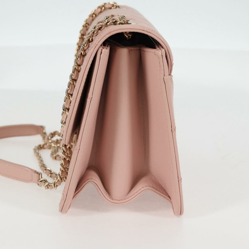 【日本直送】香奈兒 Matelasse Beauty Rock 鏈條包 皮革 粉紅金 CC 正品 hk2930M-3