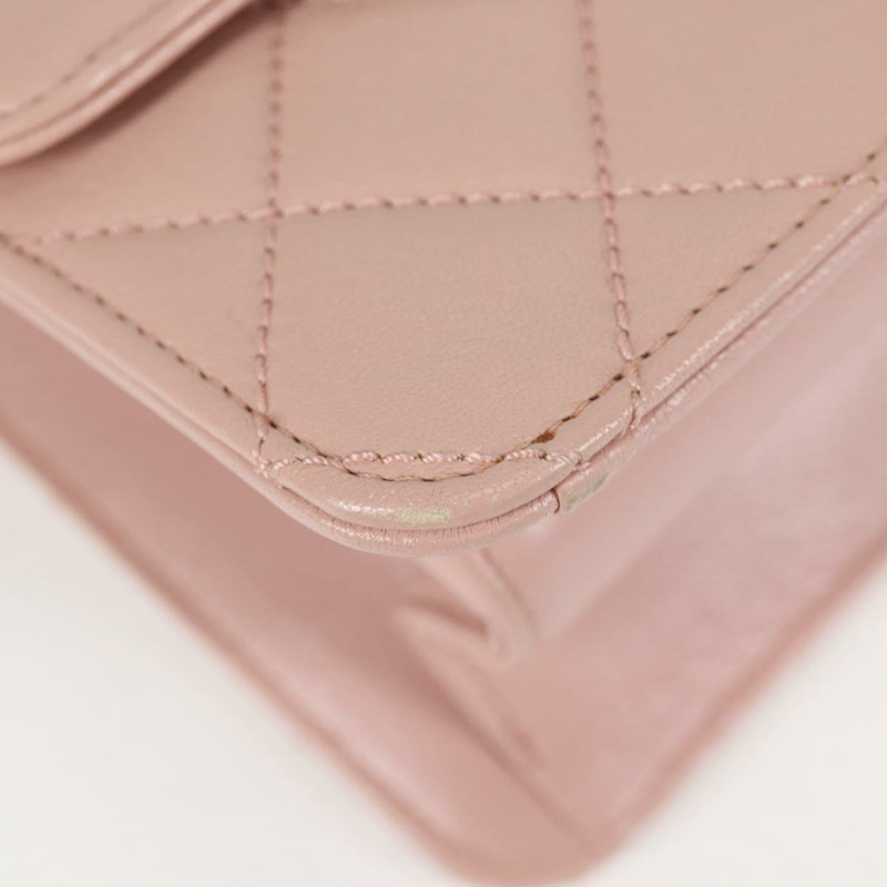 【日本直送】香奈兒 Matelasse Beauty Rock 鏈條包 皮革 粉紅金 CC 正品 hk2930M-7