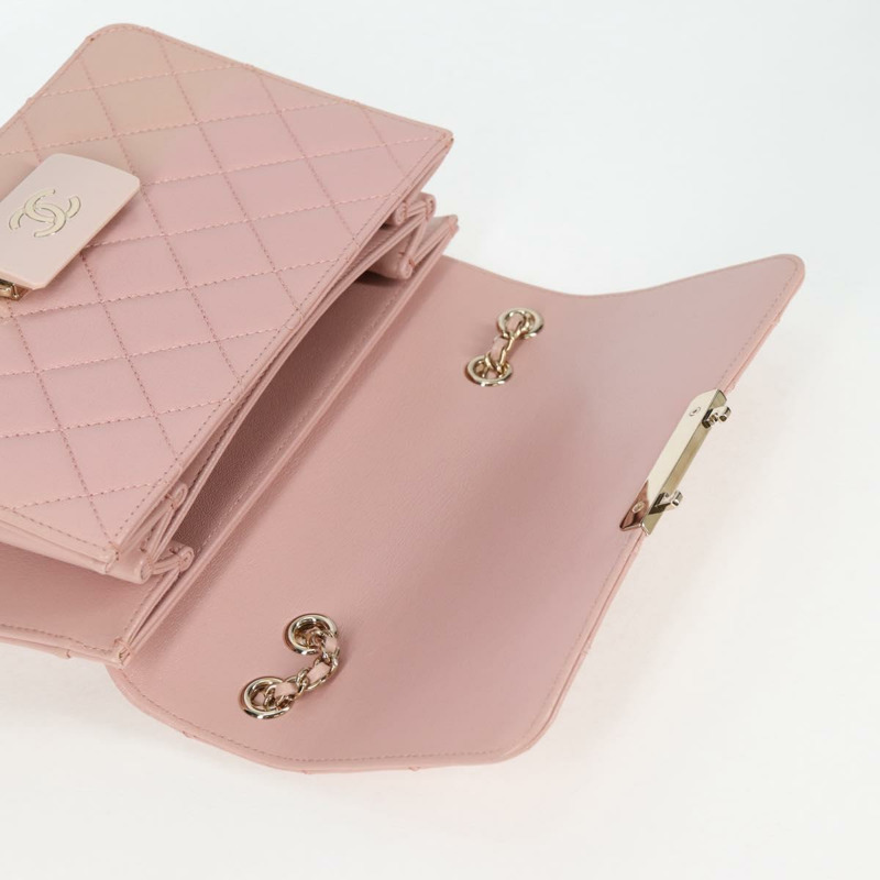 【日本直送】香奈兒 Matelasse Beauty Rock 鏈條包 皮革 粉紅金 CC 正品 hk2930M-21