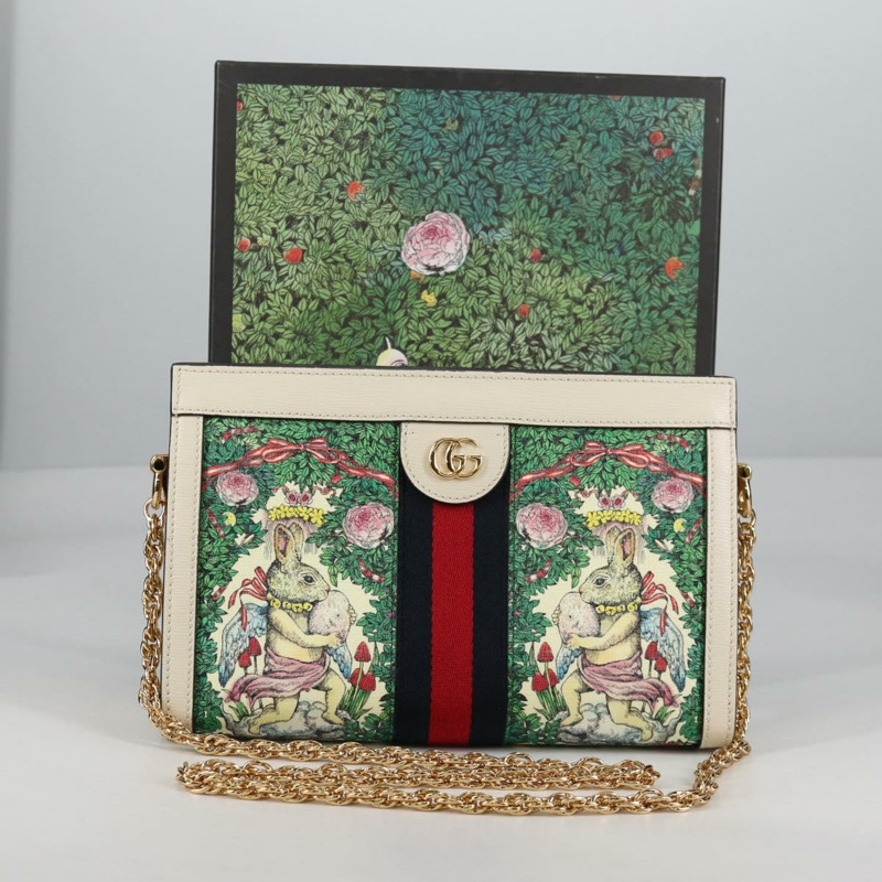 【日本直送】GUCCI 鏈條包 Yuko Higuchi 日本限定 包 皮革 白色 503877 正品 BA5090A-11