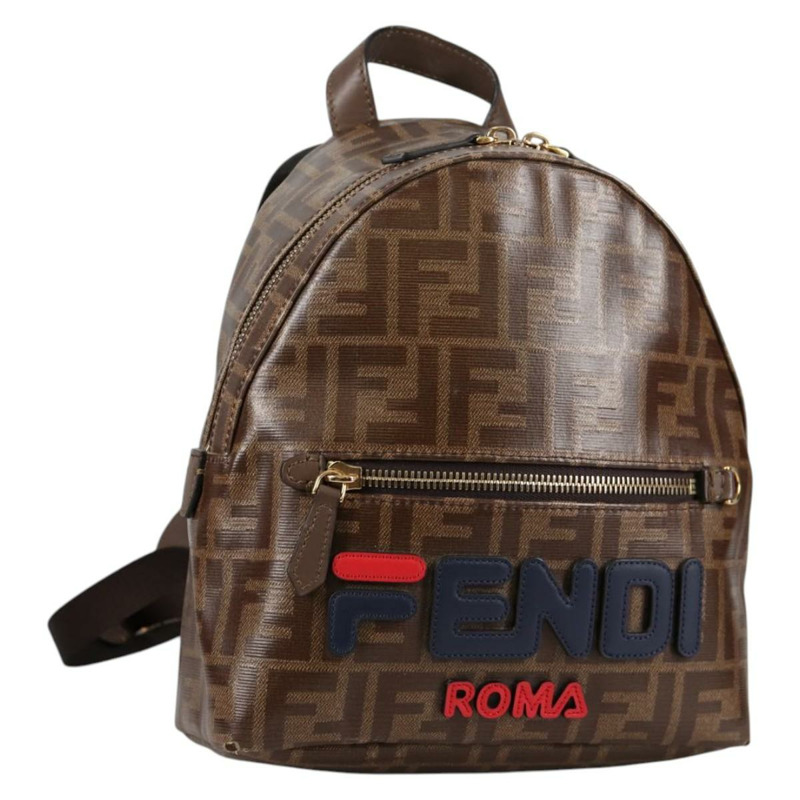 【日本直送】FENDI Zucca 背包 PVC FILA 合作款棕金正品 BA4876-0