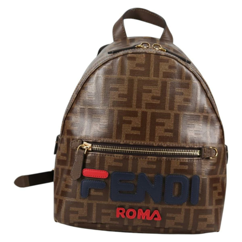 【日本直送】FENDI Zucca 背包 PVC FILA 合作款棕金正品 BA4876-12