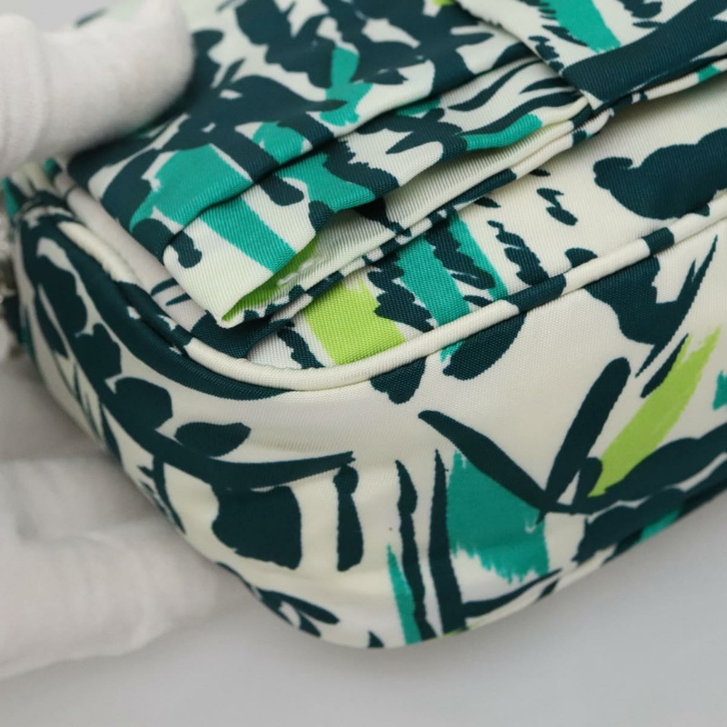 【日本直送】PRADA 鏈條單肩包 尼龍 綠銀 正品 139976-15