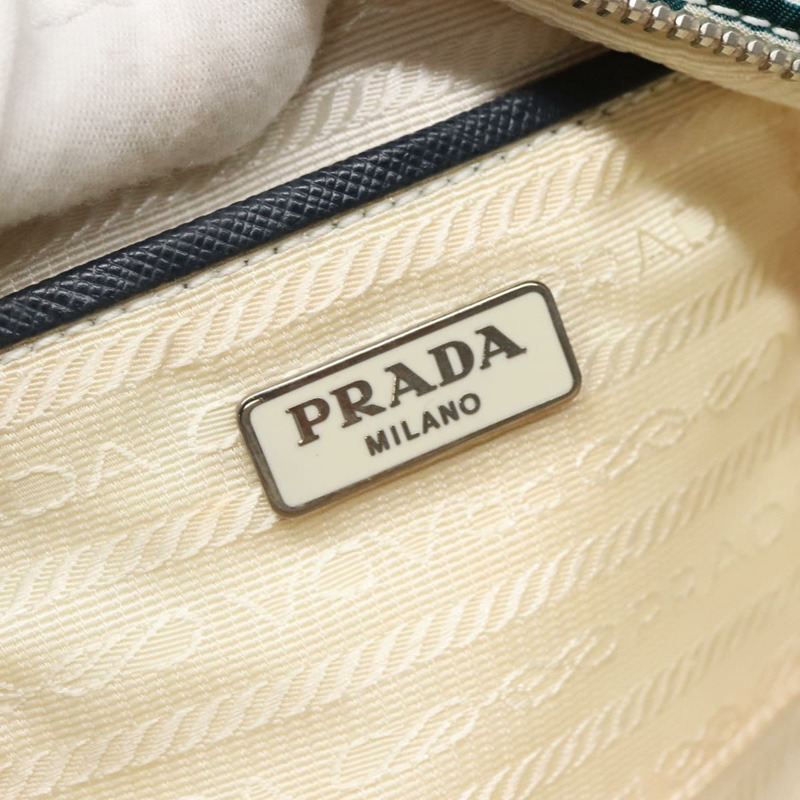【日本直送】PRADA 鏈條單肩包 尼龍 綠銀 正品 139976-18