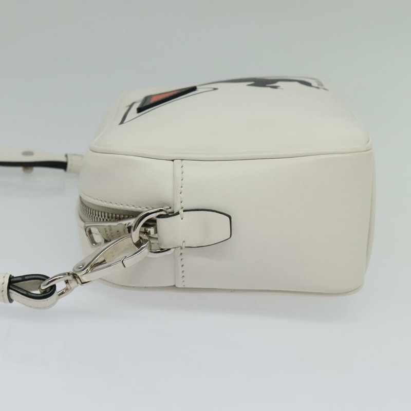 【日本直送】PRADA 單肩包 皮革 白色 銀色 正品 BA5096-2