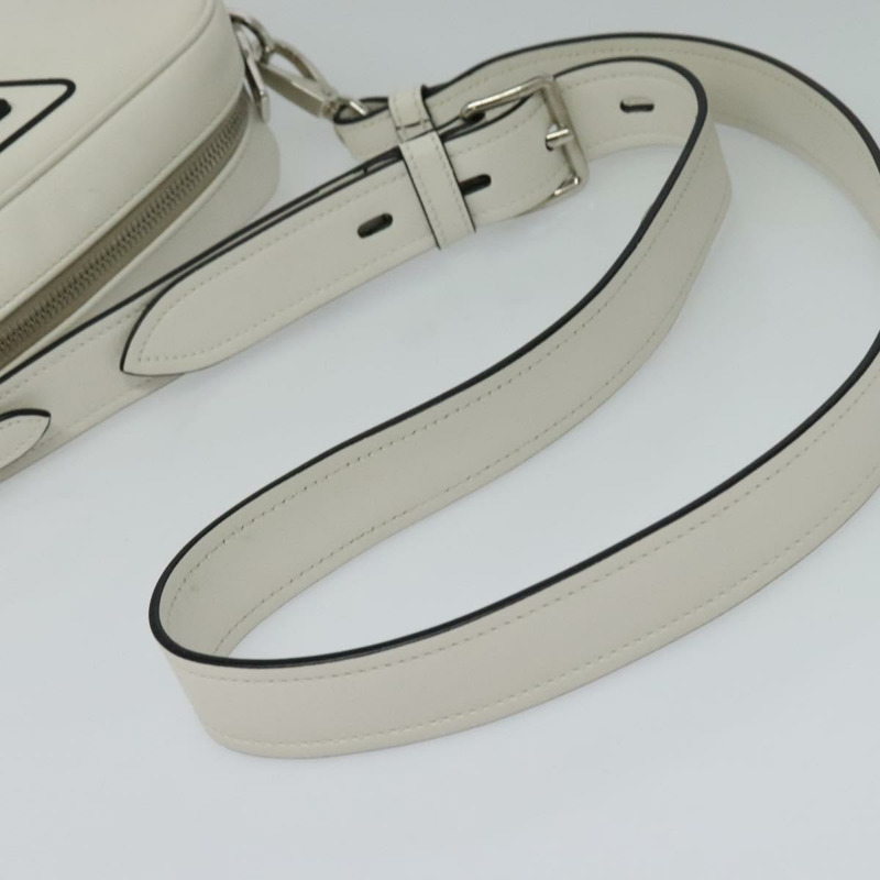 【日本直送】PRADA 單肩包 皮革 白色 銀色 正品 BA5096-6
