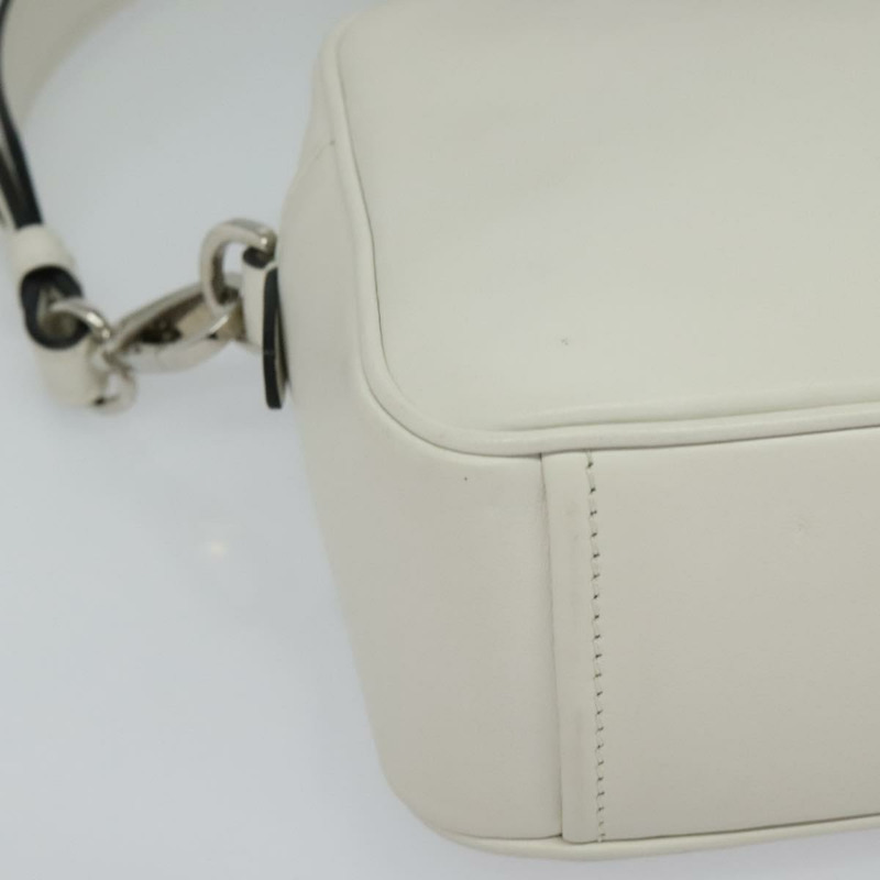 【日本直送】PRADA 單肩包 皮革 白色 銀色 正品 BA5096-7