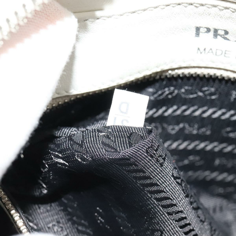 【日本直送】PRADA 單肩包 皮革 白色 銀色 正品 BA5096-10