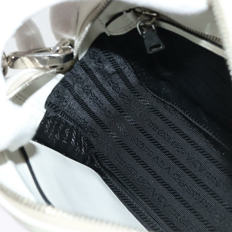 【日本直送】PRADA 單肩包 皮革 白色 銀色 正品 BA5096-20