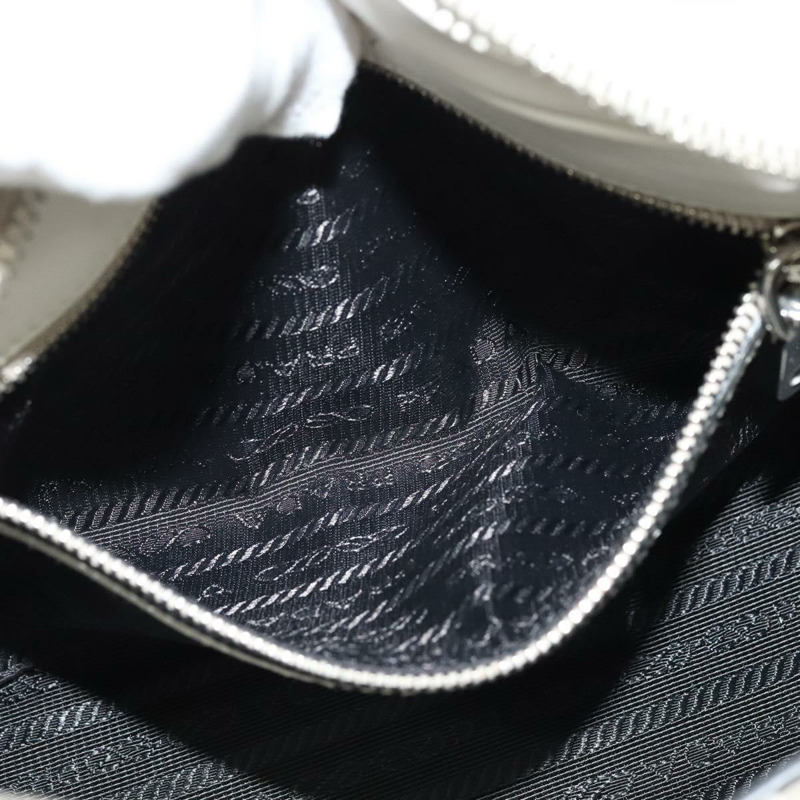 【日本直送】PRADA 單肩包 皮革 白色 銀色 正品 BA5096-21