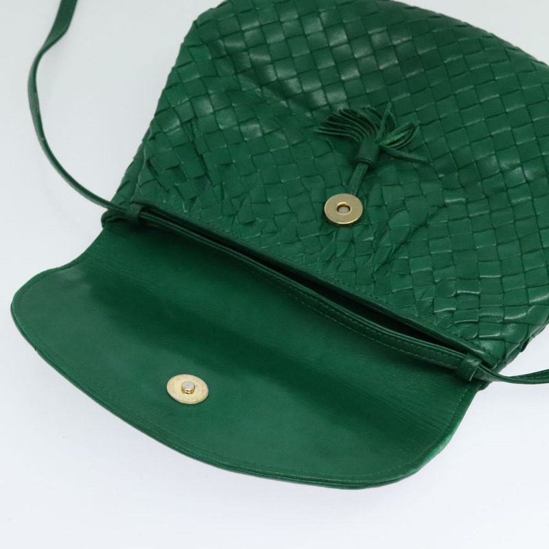 【日本直送】BOTTEGA VENETA INTRECCIATO 單肩包皮革綠金正品 140101-9
