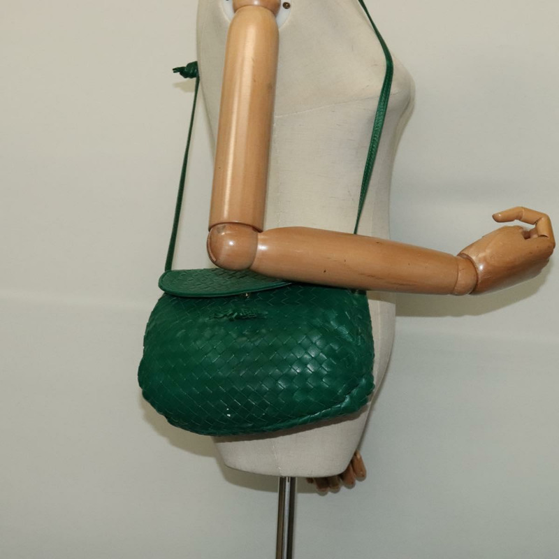 【日本直送】BOTTEGA VENETA INTRECCIATO 單肩包皮革綠金正品 140101-19