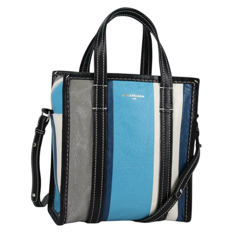 BALENCIAGA 手提包 皮革 2way 藍灰色 正品 135253M